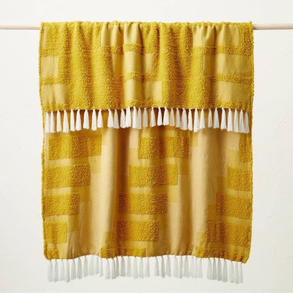 Opalhouse Bedding Nwt Geometric Chunky Woven Throw Blanket Yellow